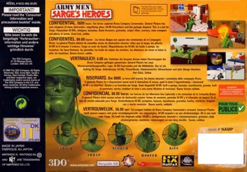 Army Men - Sarge's Heroes (Europe) (En,Fr,De) box cover back